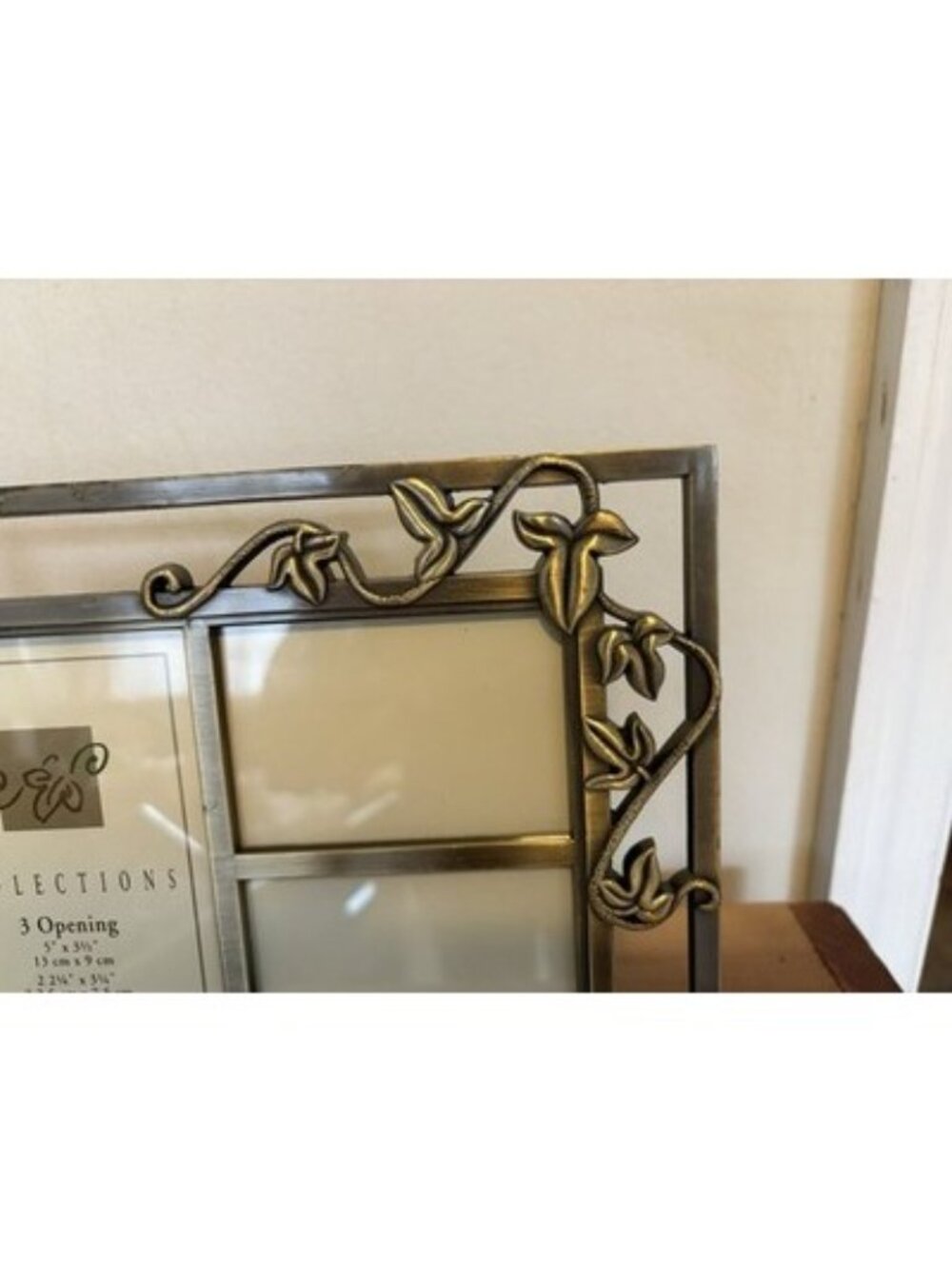 Brass Collage Frame 9 1/2” X 7 1/2” Horizontal Or Vertical vines 2.5X3 and 3.5X5 - Picture 3 of 6